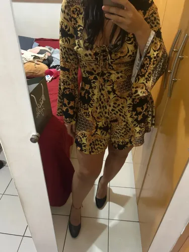 Macacão curto estampado elegante (macaquinho)
