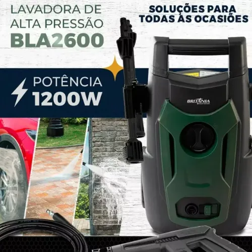 Lavadora de Alta Pressão Britânia 1200W 1500PSI BLA2600 220V Verde/Preto + 1 ano Garantia