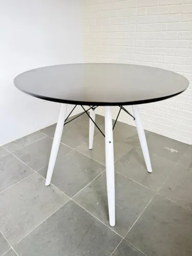 Mesa redonda Eiffel Wood preta  90 cm