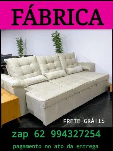 Sofá Retrátil e Reclinável 2.90 LARGURA DIRETO DA ENTREGA FRETE GRÁTIS 
