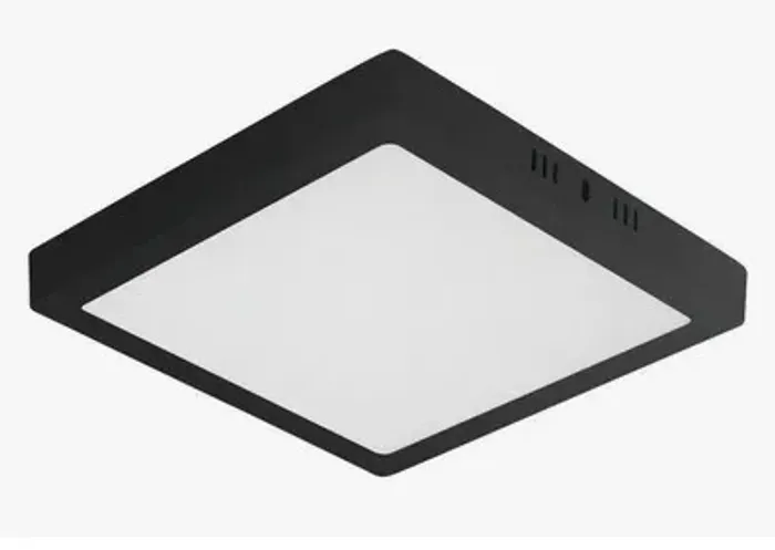 Luminária quadrada de 25 W - luz fria de 6500K -  na cor preta - Marca Star Bright