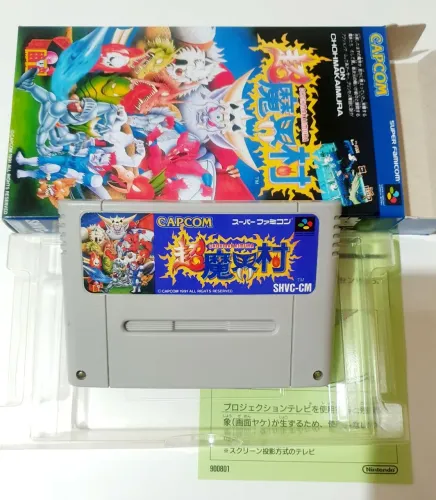 SUPER GHOULS N GHOSTS SNES ORIGINAL NA CAIXA E BERÇO CHOH MAKAIMURA SUPER NINTENDO FAMICOM