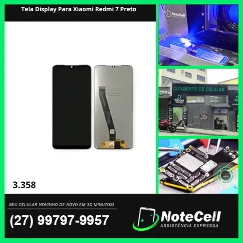 Tela Display Para Xiaomi Redmi 7 Preto- Instalação Expressa Em 30 Minutos!