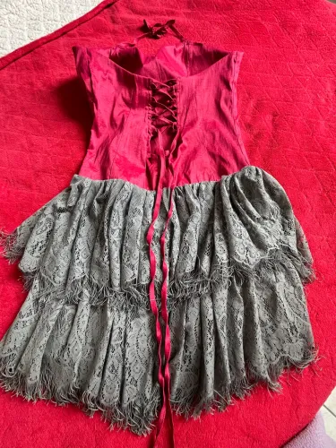Vestido rosa/cinza