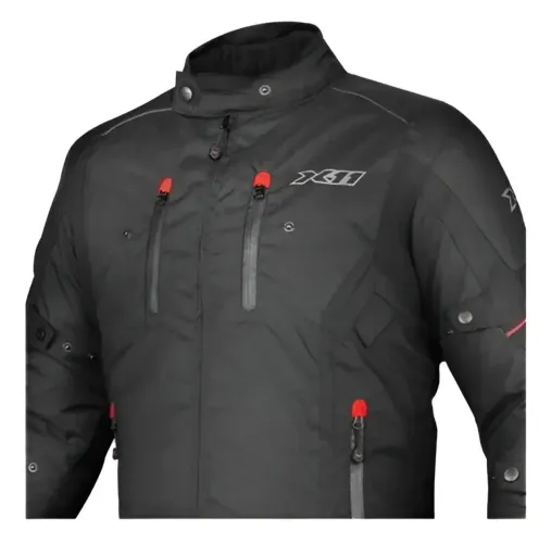 Jaqueta X11 Iron 3 Impermeável Forro Removível Preto Vermelho