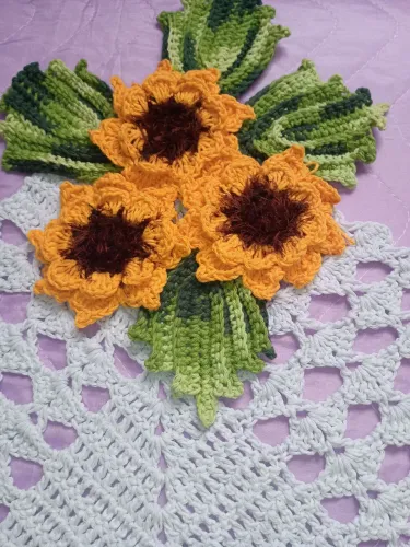 Trilho de mesa de crochê 