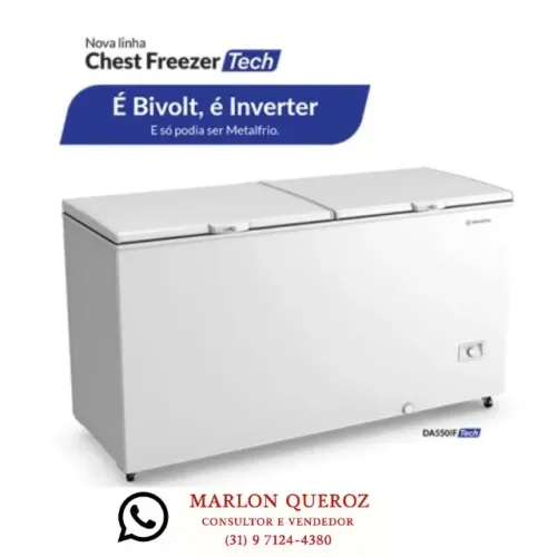 Freezer Horizontal Tampa Cega Metalfrio 543 Litros Novo