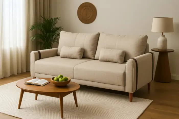 Sofá Itália 2.00m_Linho Pronta Entrega!!