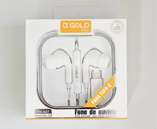 Fone de ouvido intra auricular ?'GOLD PRO Tipo-C