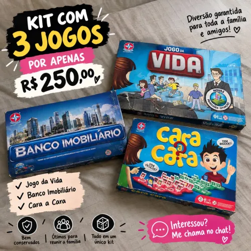 3 JOGOS DE TABULEIRO POR R$ 250 - SUPER OFERTA! ?