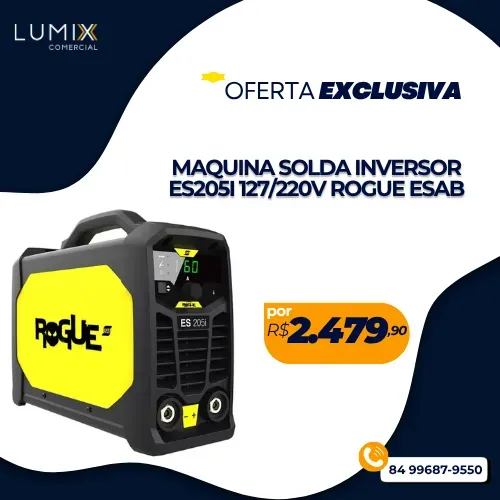 MAQUINA SOLDA INVERSOR ES205I 127/220V ROGUE ESAB