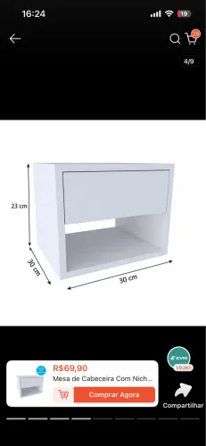 VENDE-SE MESA DE CABECEIRA (nunca usada)