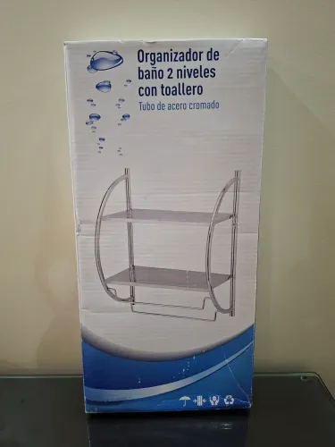Organizador de banheiro com toalheiro
