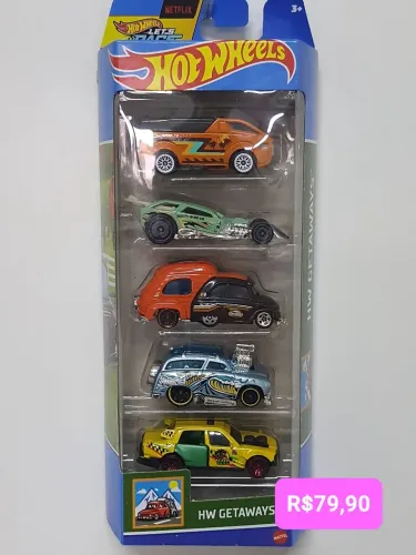 Hotwheels Pac com 5 carrinhos - Miniatura Diecast
