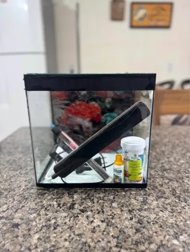 Aquário Marinho 27L Completo + Luminária RS + Termostato Ocean Tech