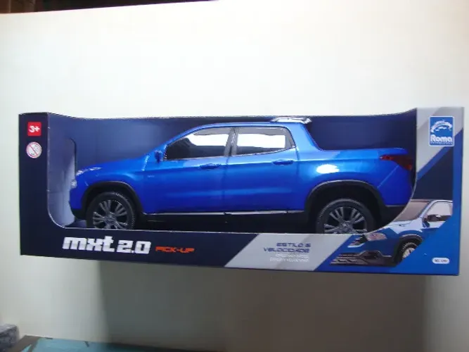 Brinquedo Caminhonete Carrinho Pick Up MXT 2.0 Azul Infantil - Roma