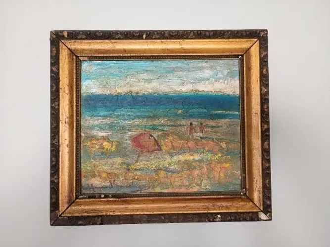 Quadro Manoel Santiago - Óleo sobre madeira - Com moldura 36x31,5cm