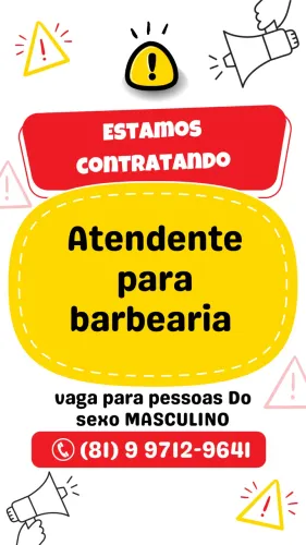 Vaga para atendente MASCULINO