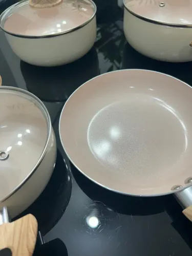Jogo de panelas em ceramica bege Rio Home - 4 peças
