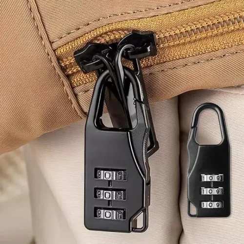 Cadeado de combinação de 3 dígitos para malas, mochilas e armários - Preto, Prata ou Verde