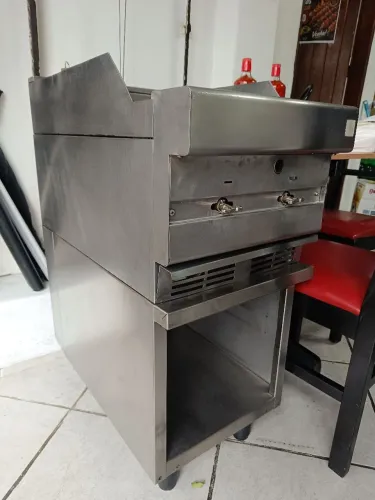 Chapa profissional modular compacta 3 queimadores