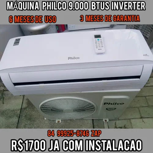 Vendo Ar-condicionado Philco inverter 9.000 BTUs com a instalação