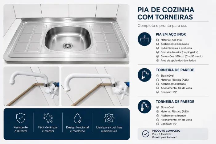 Pia De Cozinha Com Torneiras