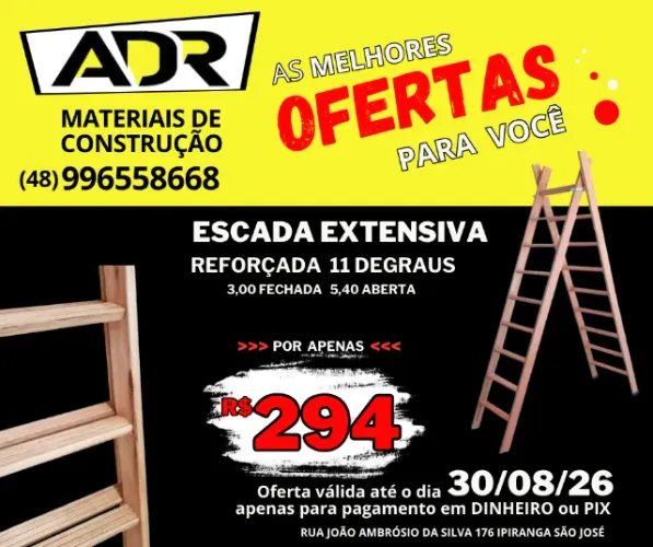 Escada De Eucalipto Extensiva 11Degraus