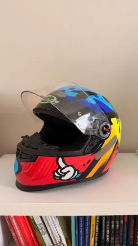Capacete LS2 Tamanho 60 - Grafismo Colorido | Ótimo Estado
