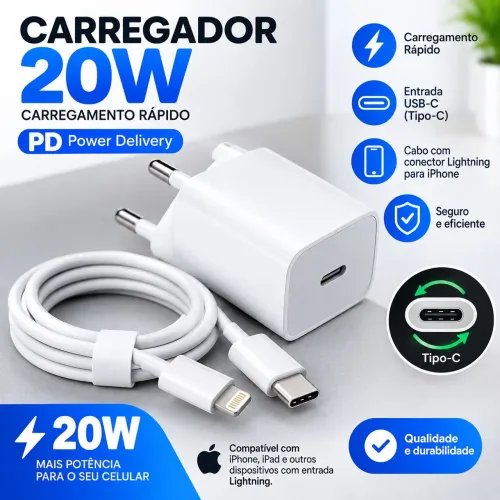 Carregador iPhone turbo