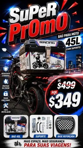 Baú Moto 45L Novos 