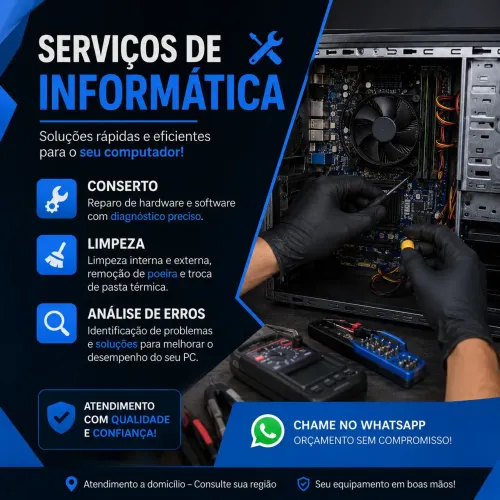Serviços de Informática - Conserto, Limpeza e Diagnóstico de Computadores