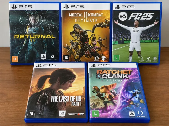 ? LOTE COM 5 JOGOS FÍSICOS ORIGINAIS PARA PS5 ? R$ 699