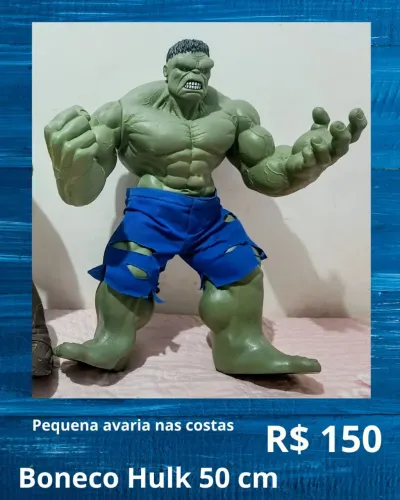 Boneco Hulk 50 cm pequena avaria nas costas 