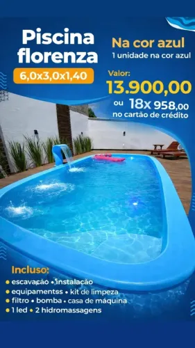 Piscina de 6 Metros com instalação 