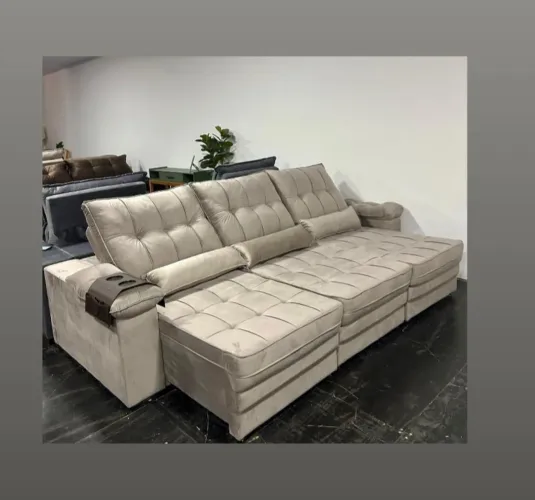 VENDO SOFÁ LUXO RETRÁTIL RECLINÁVEL NOVO