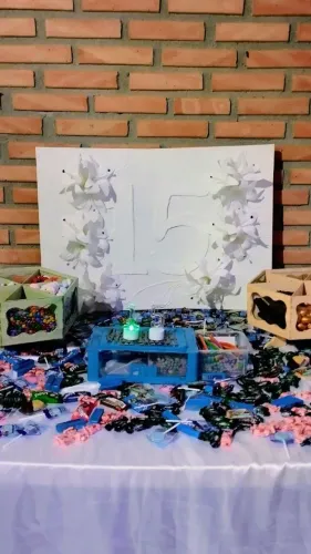 Quadro decorativo 15 anos texturizado