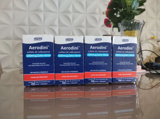 4 cx de AERODINI SULFATO DE SALBUTAMOL 100mcg. 