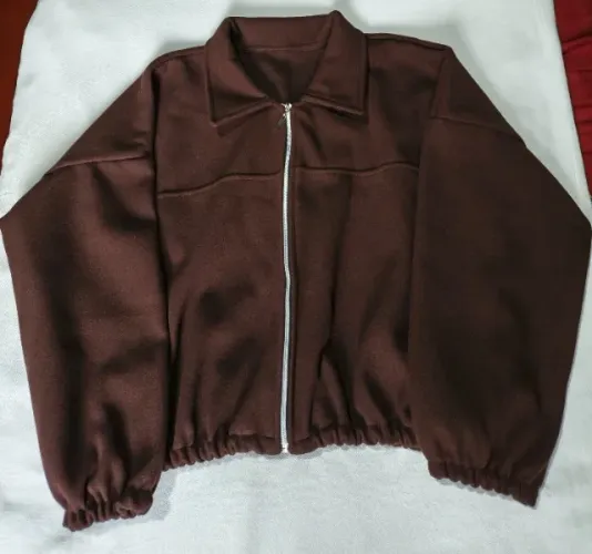 Jaqueta Bomber Lã Batida cor marrom 