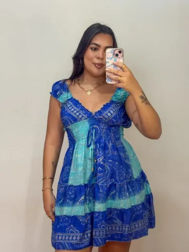 Vestido Indiano Curto Celeste