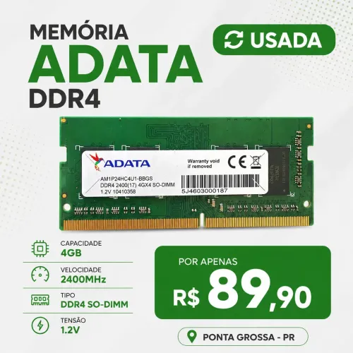 MEMÓRIA RAM ADATA 4GB DDR4