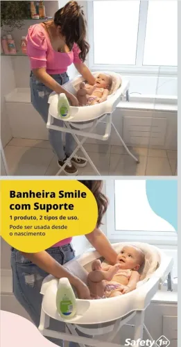 Safety 1st, Banheira Smile com Suporte, Grey