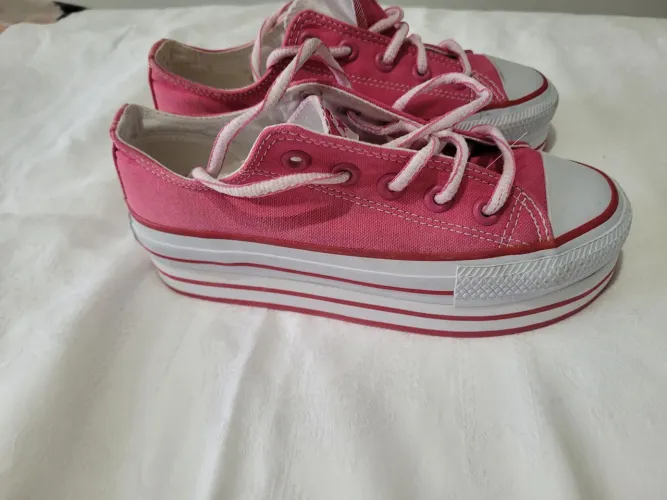 Tênis All Star plataforma rosa 34