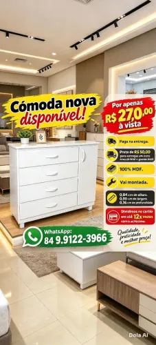 Cómodas elegantes a disposição, com entrega grátis na zona norte.