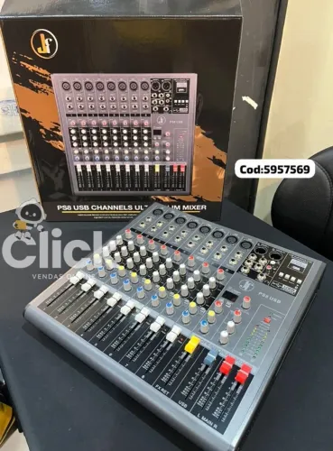 Mesa de Som J&F 8 Canais USB RV802 PS802 (MP)