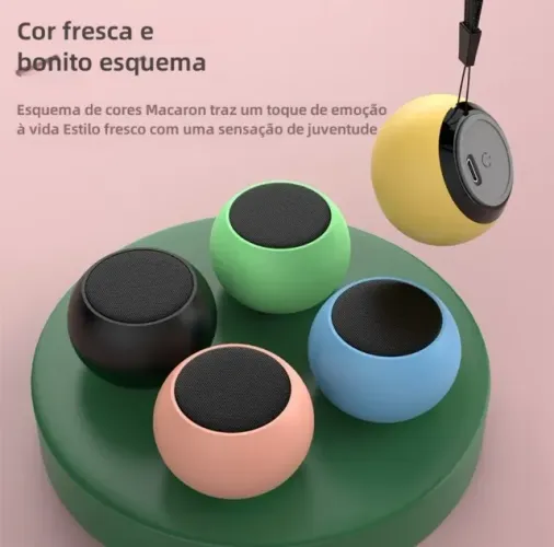 03 CAIXAS DE SOM BLUETOOTH MINI 3W - DUAS AZUIS BEBÊ E UMA AMARELA