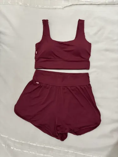 Conjunto short duplo academia geladinho tamanho M