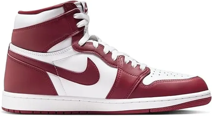 Tênis masculino Air Jordan 1 Retro High OG, Branco/vermelho, 43