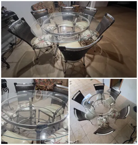 Conjunto de mesa e cadeiras 140cm diâmetro