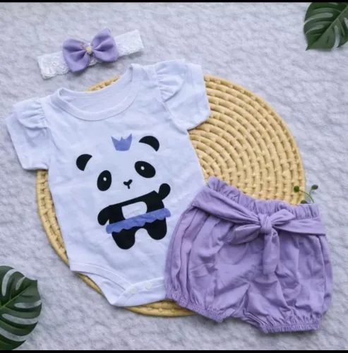 Conjunto 3 a 6 meses roxo